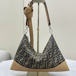 1:1 Replica Fendi Fendi Hobo Bag in Coffee Knockoff