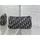 1:1 Replica Dior Oblique Bow Clutch with Chain in Blue Knockoff