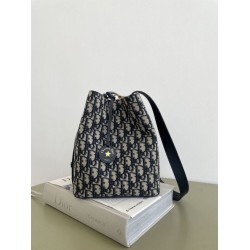 1:1 Replica Diorstar Dior Small Bucket Bag in Blue Oblique Jacquard Knockoff