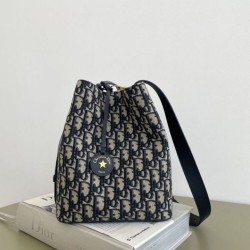 AAA Replica Diorstar Dior Small Bucket Bag in Blue Oblique Jacquard 1:1 Replica Diorstar Dior Small Bucket Bag in Blue Oblique Jacquard Knockoff