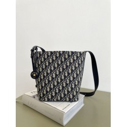 1:1 Replica Diorstar Dior Small Bucket Bag in Blue Oblique Jacquard Knockoff