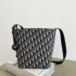 1:1 Replica Diorstar Dior Small Bucket Bag in Blue Oblique Jacquard Knockoff