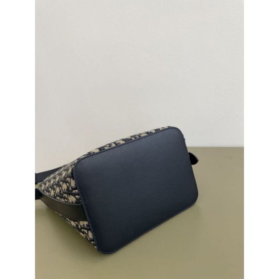 1:1 Replica Diorstar Dior Small Bucket Bag in Blue Oblique Jacquard Knockoff