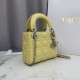 AAA Replica Dior Lady Dior Mini Cannage Bag in Yellow 1:1 Replica Dior Lady Dior Mini Cannage Bag in Yellow Knockoff