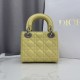 AAA Replica Dior Lady Dior Mini Cannage Bag in Yellow 1:1 Replica Dior Lady Dior Mini Cannage Bag in Yellow Knockoff