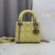 AAA Replica Dior Lady Dior Mini Cannage Bag in Yellow 1:1 Replica Dior Lady Dior Mini Cannage Bag in Yellow Knockoff