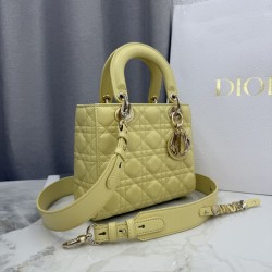 1:1 Replica Dior Lady Dior Small Cannage Bag in Yellow Knockoff