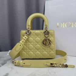 1:1 Replica Dior Lady Dior Small Cannage Bag in Yellow Knockoff