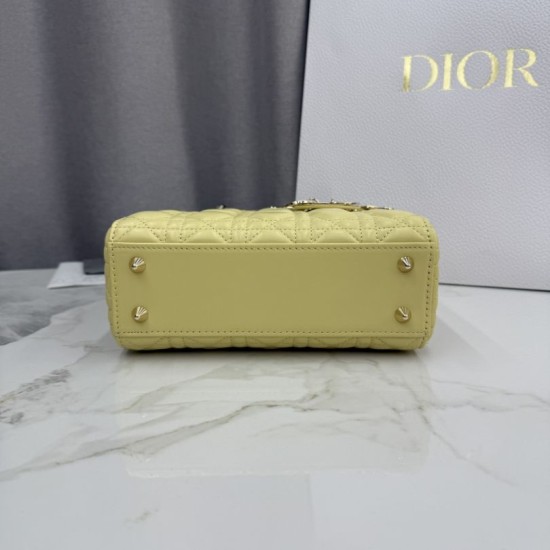 AAA Replica Dior Lady Dior Small Cannage Bag in Yellow 1:1 Replica Dior Lady Dior Small Cannage Bag in Yellow Knockoff