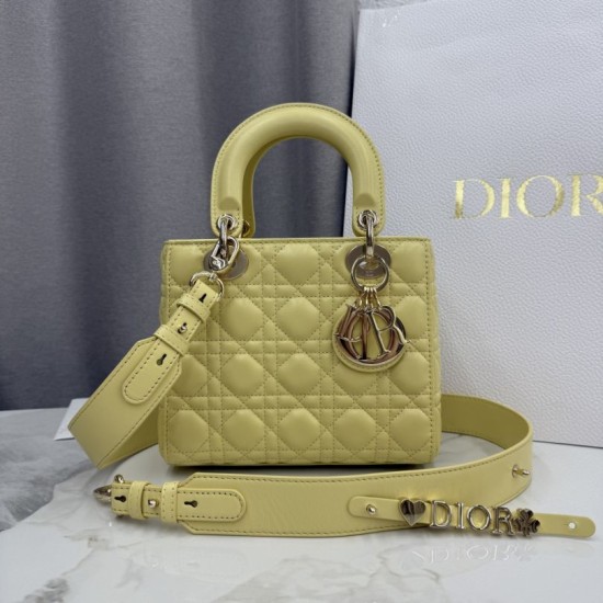 AAA Replica Dior Lady Dior Small Cannage Bag in Yellow 1:1 Replica Dior Lady Dior Small Cannage Bag in Yellow Knockoff