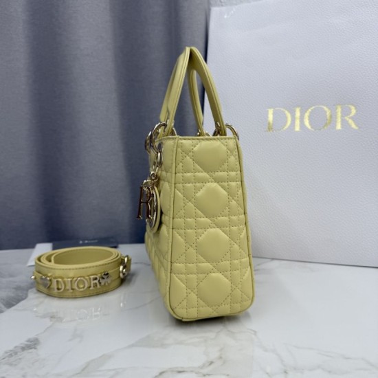 AAA Replica Dior Lady Dior Small Cannage Bag in Yellow 1:1 Replica Dior Lady Dior Small Cannage Bag in Yellow Knockoff