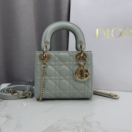 AAA Replica Dior Lady Dior Mini Bag Cannage Green 1:1 Replica Dior Lady Dior Mini Bag Cannage Green Knockoff