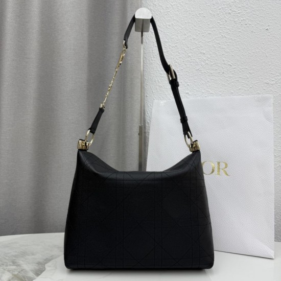 1:1 Replica Medium Diorly Crossbody Bag in Black Knockoff