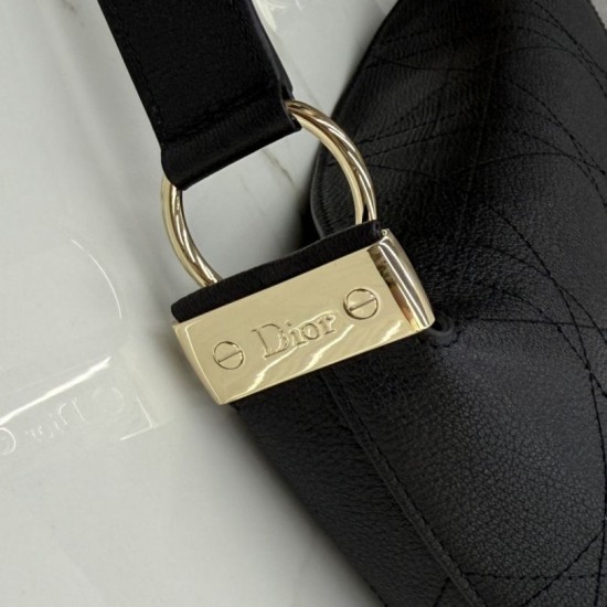 1:1 Replica Medium Diorly Crossbody Bag in Black Knockoff