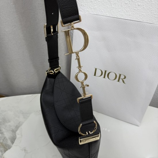 1:1 Replica Medium Diorly Crossbody Bag in Black Knockoff