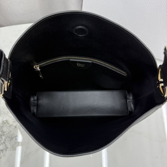 1:1 Replica Medium Diorly Crossbody Bag in Black Knockoff