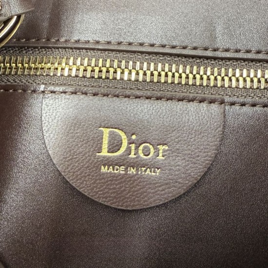 1:1 Replica Medium Dior Diorly Crossbody Bag in Chocolate Suede Knockoff
