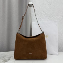 1:1 Replica Medium Dior Diorly Crossbody Bag in Brown Suede Knockoff
