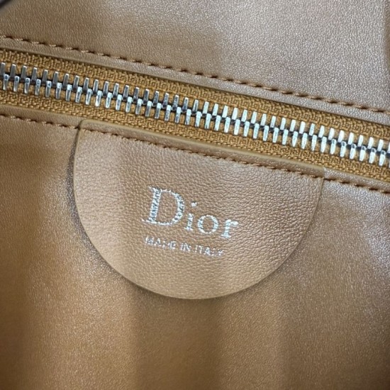 1:1 Replica Medium Dior Diorly Crossbody Bag in Brown Suede Knockoff