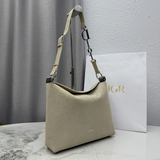 1:1 Replica Medium Dior Diorly Crossbody Bag in Apricot Suede Knockoff
