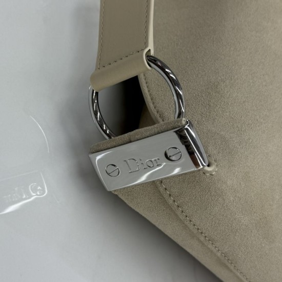 1:1 Replica Medium Dior Diorly Crossbody Bag in Apricot Suede Knockoff
