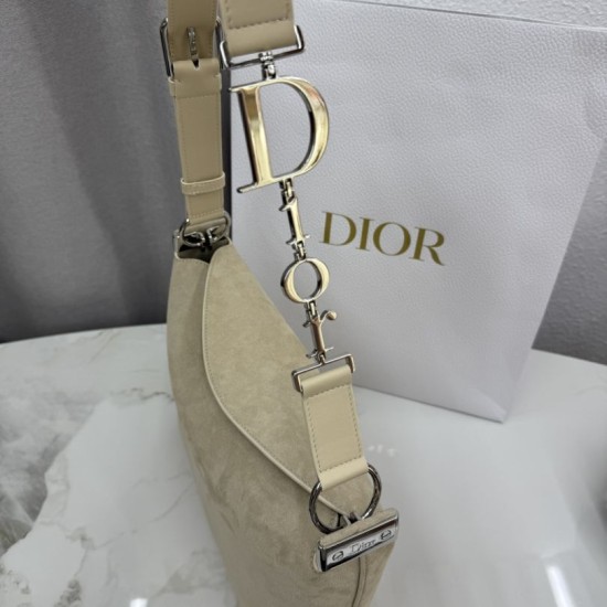 1:1 Replica Medium Dior Diorly Crossbody Bag in Apricot Suede Knockoff