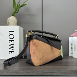 1:1 Replica Small Loewe Puzzle Edge Bag in Multicolored Leather/Suede Knockoff