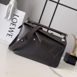 1:1 Replica Small Loewe Panta Puzzle Bag in Chocolate Knockoff
