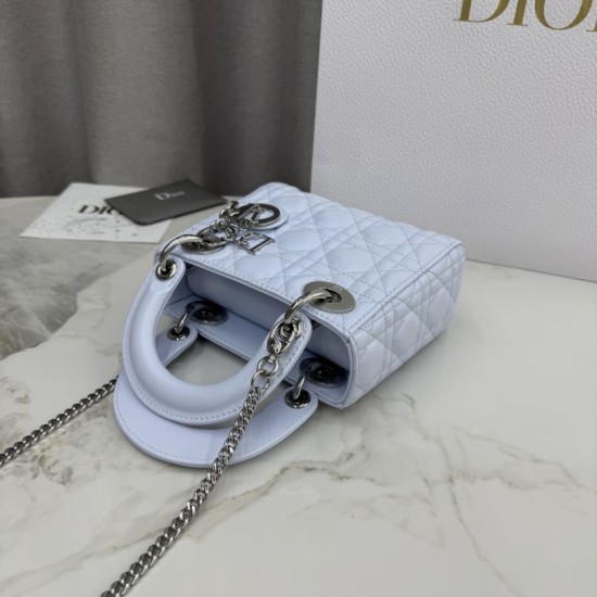 AAA Replica Dior Lady Dior Mini Cannage Bag in Blue 1:1 Replica Dior Lady Dior Mini Cannage Bag in Blue Knockoff