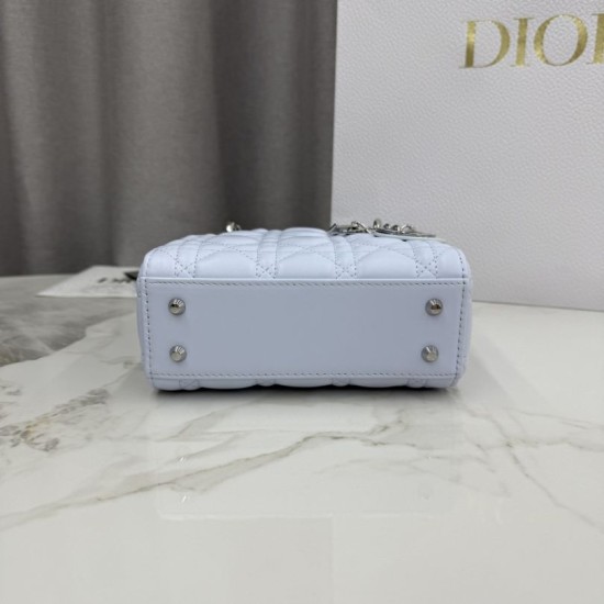 AAA Replica Dior Lady Dior Mini Cannage Bag in Blue 1:1 Replica Dior Lady Dior Mini Cannage Bag in Blue Knockoff