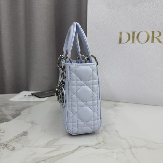 AAA Replica Dior Lady Dior Mini Cannage Bag in Blue 1:1 Replica Dior Lady Dior Mini Cannage Bag in Blue Knockoff