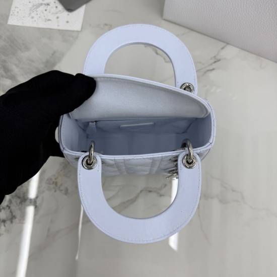 AAA Replica Dior Lady Dior Mini Cannage Bag in Blue 1:1 Replica Dior Lady Dior Mini Cannage Bag in Blue Knockoff