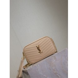 Mirror Quality Replica YSL Saint Laurent Lou Mini Quilted Shoulder Bag in Apricot Clone