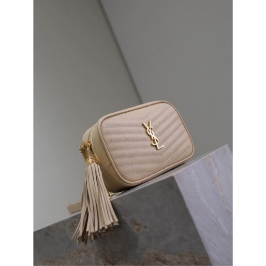 Mirror Quality Replica YSL Saint Laurent Lou Mini Quilted Shoulder Bag in Apricot Clone