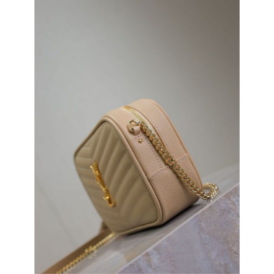 Mirror Quality Replica YSL Saint Laurent Lou Mini Quilted Shoulder Bag in Apricot Clone