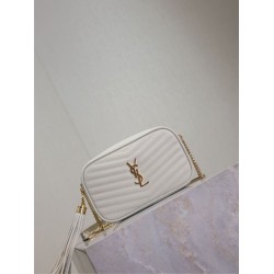 Mirror Quality Replica YSL Saint Laurent Lou Mini Quilted Shoulder Bag in White Clone
