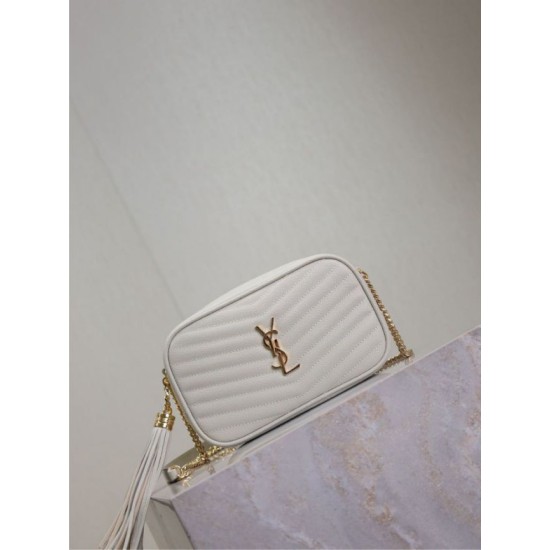 Mirror Quality Replica YSL Saint Laurent Lou Mini Quilted Shoulder Bag in White Clone