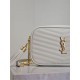Mirror Quality Replica YSL Saint Laurent Lou Mini Quilted Shoulder Bag in White Clone