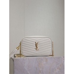 Mirror Quality Replica YSL Saint Laurent Lou Mini Quilted Shoulder Bag in White Clone