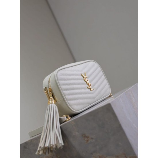Mirror Quality Replica YSL Saint Laurent Lou Mini Quilted Shoulder Bag in White Clone