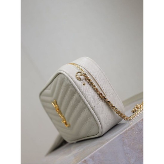 Mirror Quality Replica YSL Saint Laurent Lou Mini Quilted Shoulder Bag in White Clone