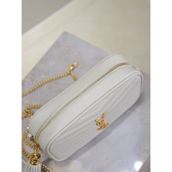 Mirror Quality Replica YSL Saint Laurent Lou Mini Quilted Shoulder Bag in White Clone