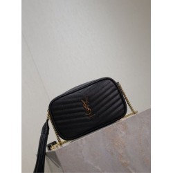 Mirror Quality Replica YSL Saint Laurent Lou Mini Quilted Shoulder Bag in Black Clone