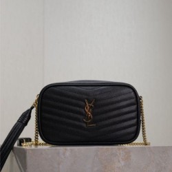 Mirror Quality Replica YSL Saint Laurent Lou Mini Quilted Shoulder Bag in Black Clone