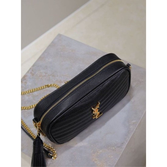 Mirror Quality Replica YSL Saint Laurent Lou Mini Quilted Shoulder Bag in Black Clone
