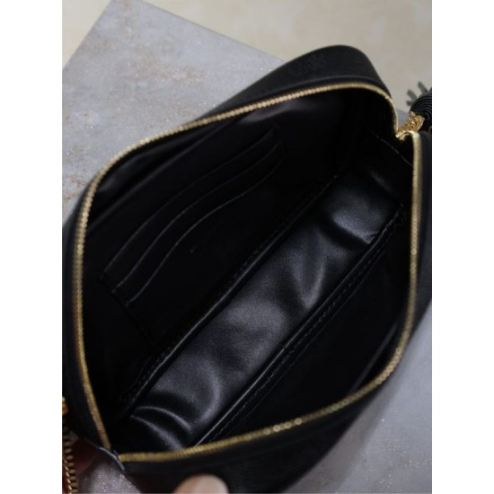 Mirror Quality Replica YSL Saint Laurent Lou Mini Quilted Shoulder Bag in Black Clone