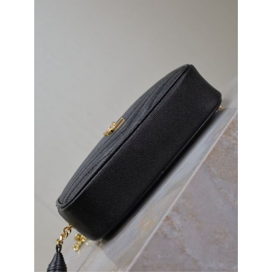 Mirror Quality Replica YSL Saint Laurent Lou Mini Quilted Shoulder Bag in Black Clone