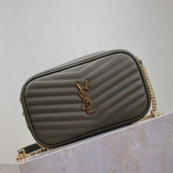 Mirror Quality Replica YSL Saint Laurent Lou Mini Quilted Shoulder Bag in Green Clone