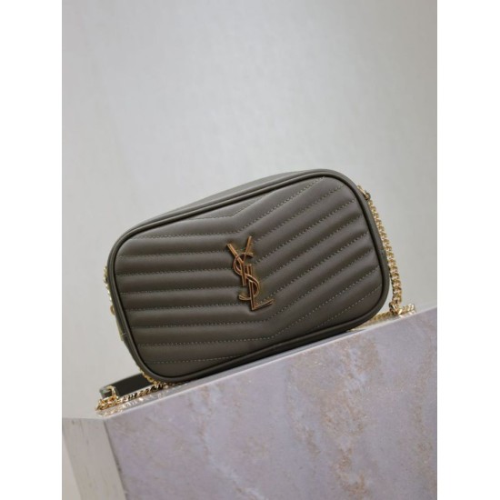 Mirror Quality Replica YSL Saint Laurent Lou Mini Quilted Shoulder Bag in Green Clone