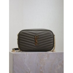 Mirror Quality Replica YSL Saint Laurent Lou Mini Quilted Shoulder Bag in Green Clone